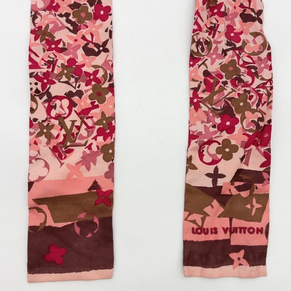 LOUIS VUITTON - Ribbon Bandeau Arty Pink Scarf R1.108 - Picture 3 of 3